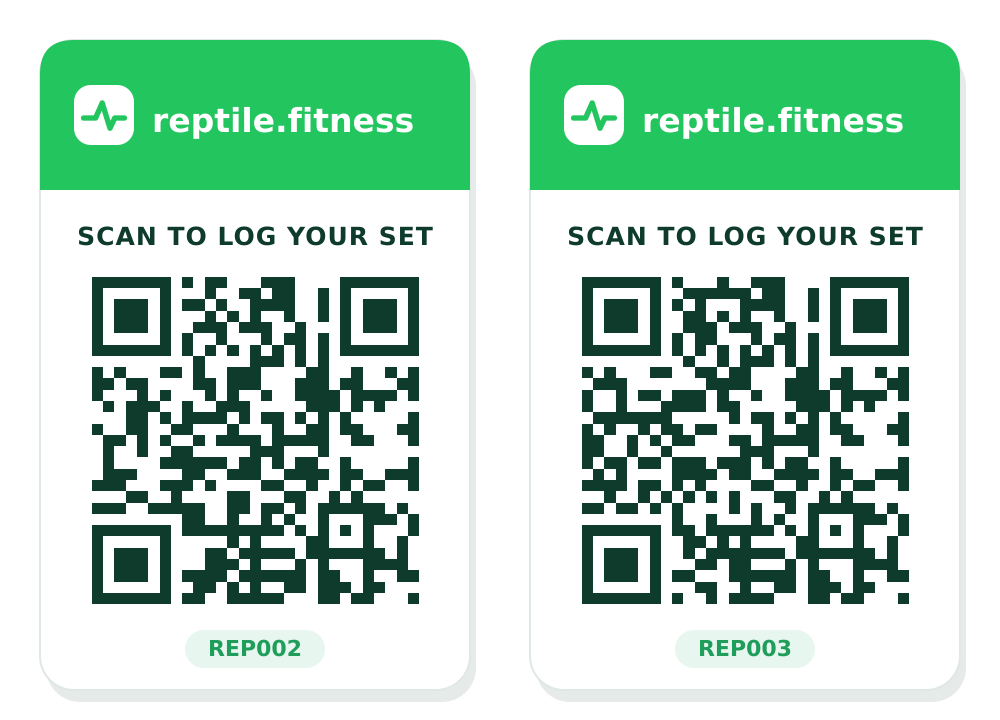 reptile.fitness QR machine stickers